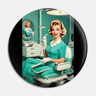 Retro female dentist Pin