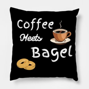 Food Design Funny Coffee Meets Bagels Funny Coffee Drinker Women Pillow