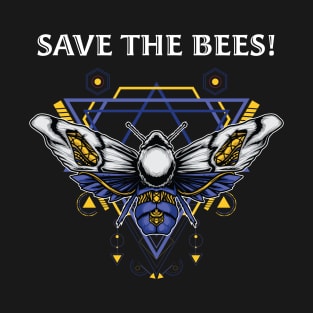 Save the Bees Steampunk Cyberpunk Cyborg Bee Robot T-Shirt