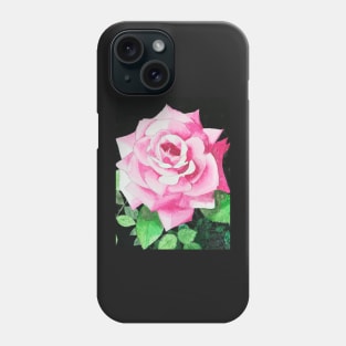 Pink red Rose watercolour painting fine art Phone Case