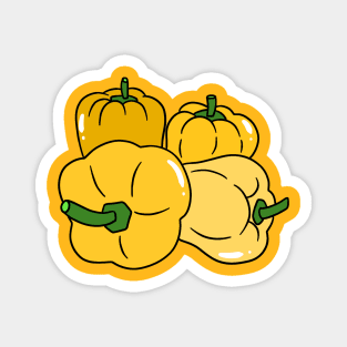 Four Yellow Bell Peppers Magnet