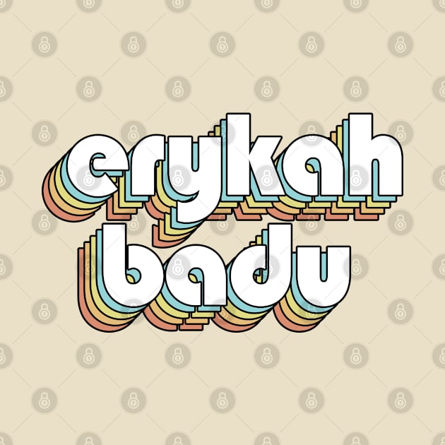 Erykah Badu Retro Rainbow Typography Faded Style by Paxnotods