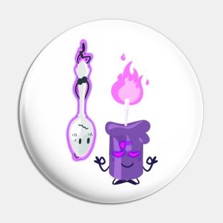 Silver Spoon and Candle (Inanimate Insanity) Pin