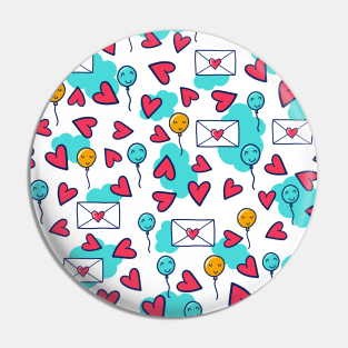 Love Mail & Balloon - Doodle Pin