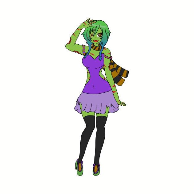 Zombie Girl Halloween by CactusMonsters