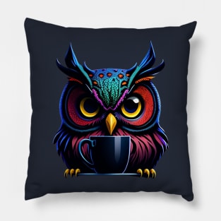 OWL AND COFFEE CUP Pillow