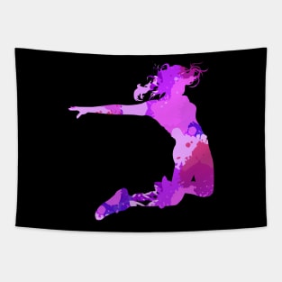 Dance Off Jumping Girl Cool Magical Vivid Design Tapestry