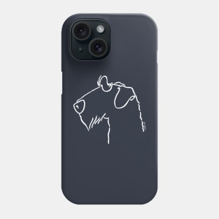 Airedale terrier silhouette outline white Phone Case