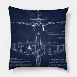 Spitfire Vb Blueprint Pillow