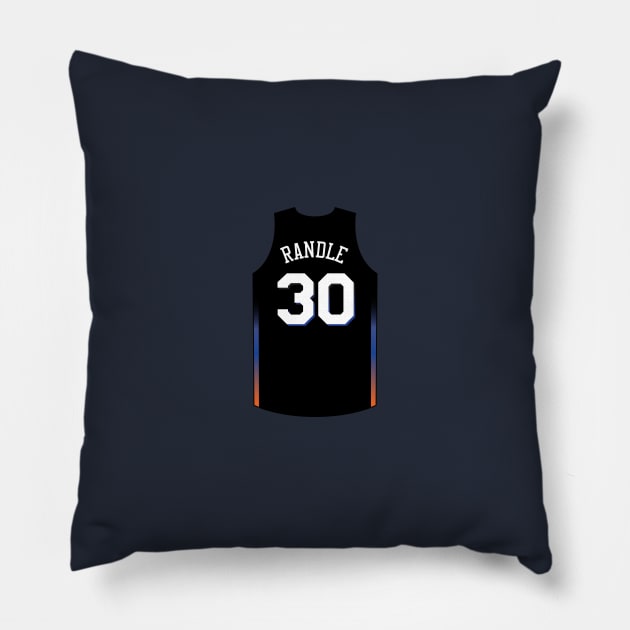 Julius Randle New York Jersey Qiangy Pillow by qiangdade