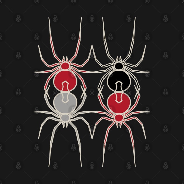 Simply Spooky Collection - Spiders - Blood Red and Bone White by LAEC