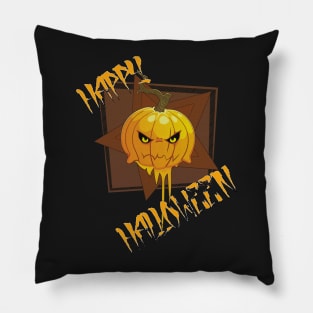 Happy Halloween Pumpkin by Basement Mastermind Pillow