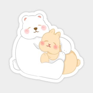 Snuggle Bear Rabbit | Bunniesmee valentine day Magnet