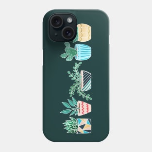 Five in a Row - Plants in Funky Pots Phone Case