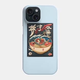 Japanese sushi plate, ramen wave Phone Case