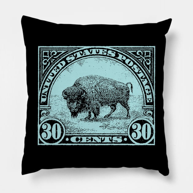 Buffalo Stamp Pillow by 