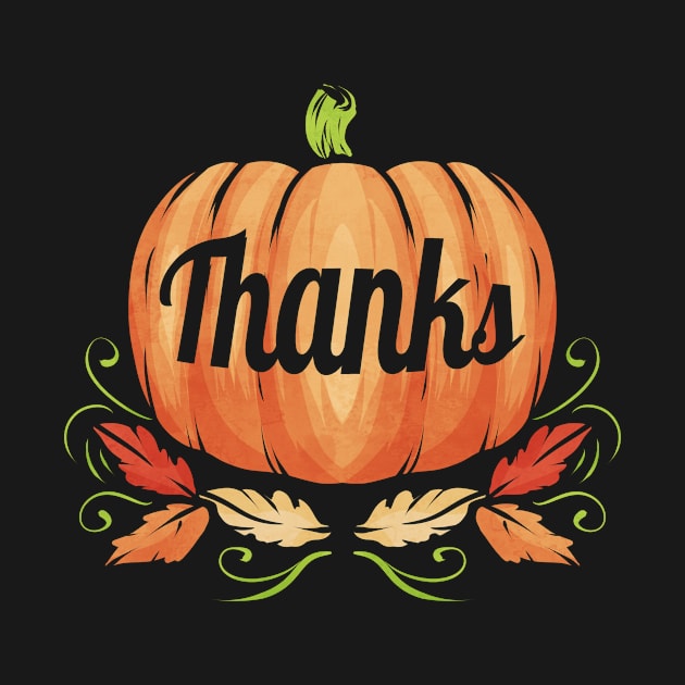 Thanks Carved In Pumpkin For Thanksgiving by SinBle