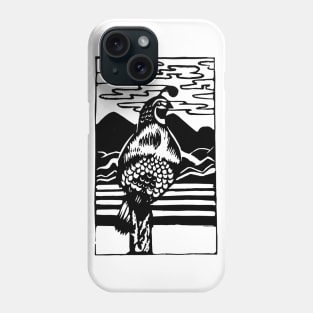 California Quail Woodblock Phone Case