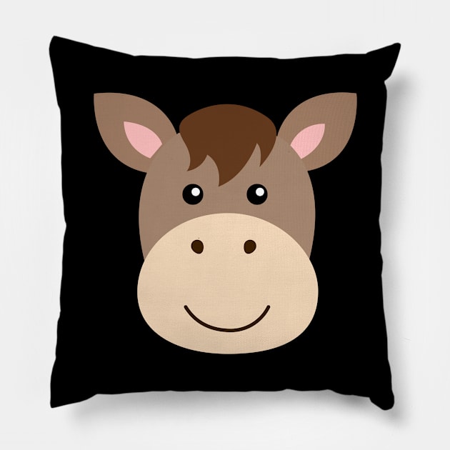 Donkey Face Pillow by samshirts