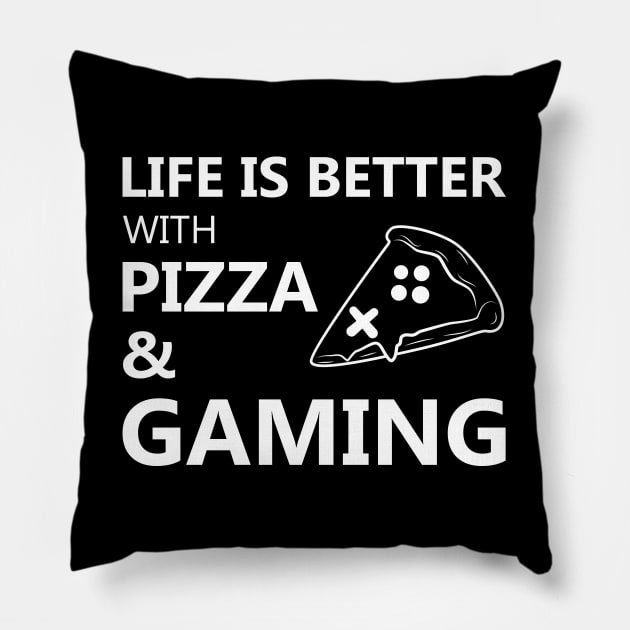 Life is better with pizza and gaming Pillow by abdelDes
