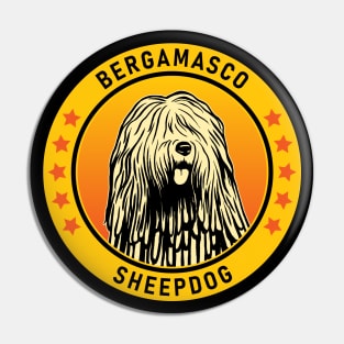 Bergamasco Sheepdog Dog Portrait Pin