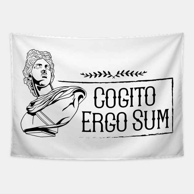 Latin saying - Cogito Ergo Sum Tapestry by Modern Medieval Design