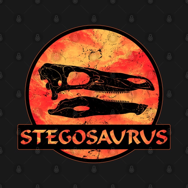 Stegosaurus fossil skull by NicGrayTees