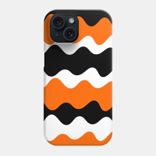 Orange, black and white horizontal waves pattern Phone Case