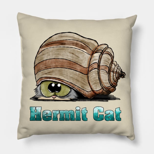 Hermit Cat Pillow by plane_yogurt