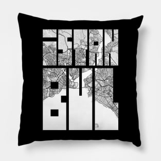 Istanbul, Turkey City Map Typography - Light Pillow