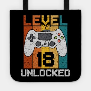 Level 18 Unlocked, Retro 18th Birthday Gamer Tote