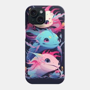 Cute Axolotl Anime Art Design | Cute Animals | Axolotl Hentaii Chibi Kawaii Design Phone Case