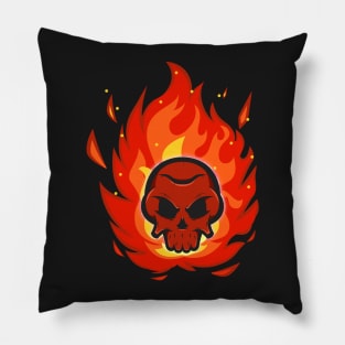 Flame Skull Pillow