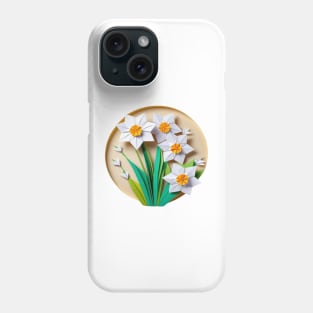 Origami Paper White Narcissus - PanfurWare LLC Phone Case