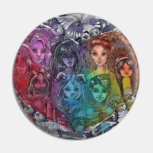 Rainbow heroes Pin