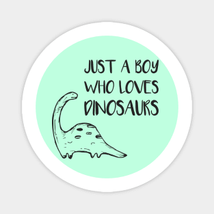 Just A Boy Who Loves Dinosaurs Magnet