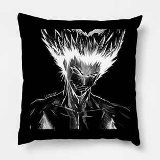 the wolf in black martial arts ecopop portrait of madness Pillow