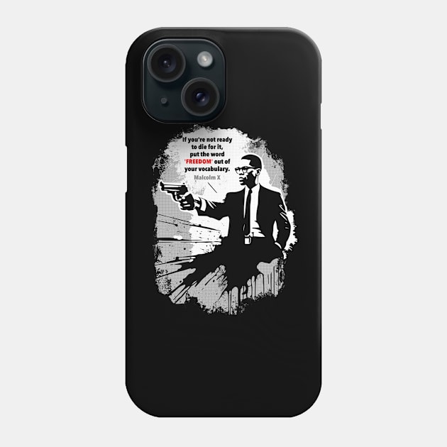 Malcolm X Street art Phone Case by BAJAJU