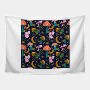 Mushrooms and Flowers Tapestry