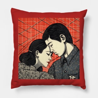 Couple in love. Comic book style Pillow