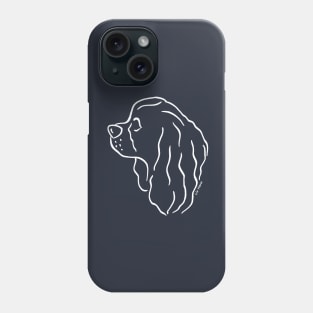 Cavalier King Charles Spaniel silhouette outline white Phone Case