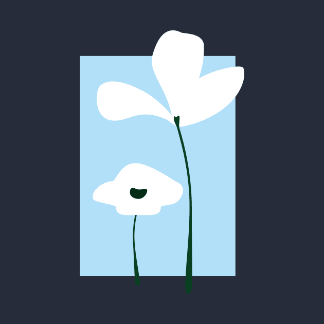 Minimalistic white flowers by Lastdrop