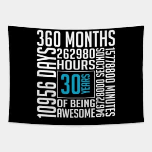 30 Years Old 30th Birthday Vintage Retro T Shirt 360 Months Tapestry