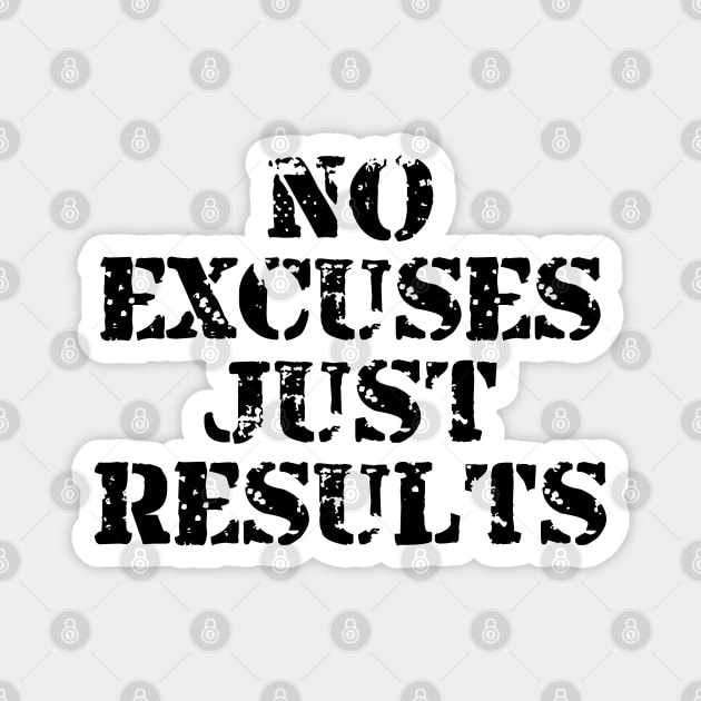 No Excuses Just Results Magnet by Texevod