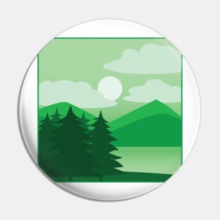 Forest view cute illustration Pin