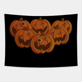 Cute Spooky Wiggly Eyes Halloween Jack O Lantern Cookie Lover Tapestry