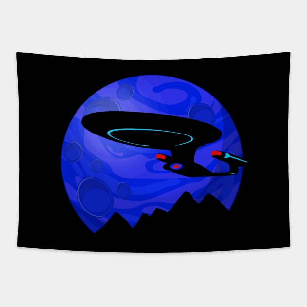 Enterprise D Planetfall Tapestry by PopCultureShirts