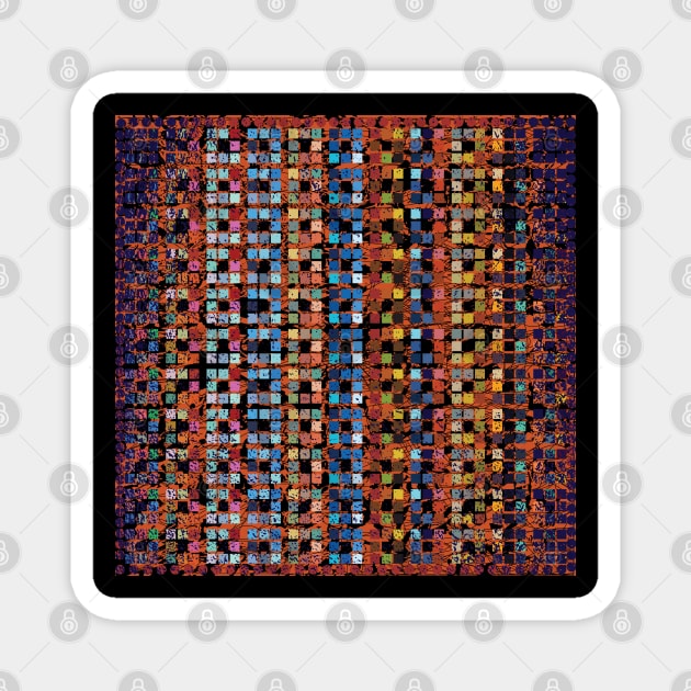 colorful geometric rectangular patterns Magnet by DELQABEL