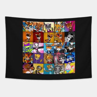 25 MOULE Characters Collage Tapestry