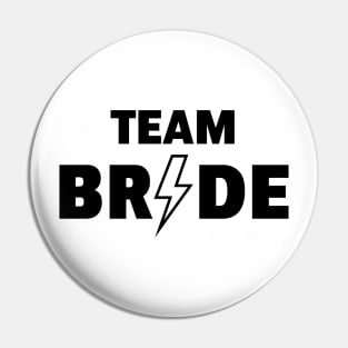 Team Bride Rocks (Hen Night / Bachelorette Party / Outline / Black) Pin